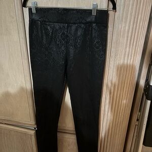 Black Textured Leggings